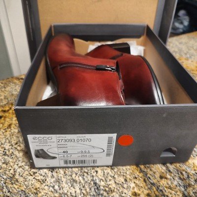 ECCO Shape M 35 Bordeaux Ankle Boots Size 9-9.5 ID 273093 01070