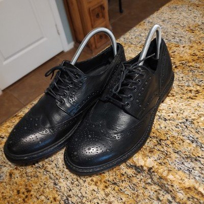 Gravitypope Black Leather Brogue Shoes, US 7 EU 39, Made in Italy