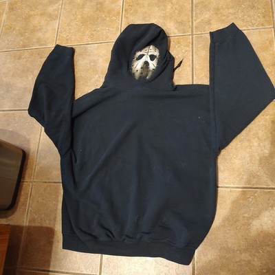 Rare Gildan Friday The 13th Jason Voorhees Graphic Black Hoodie Men's Size XL