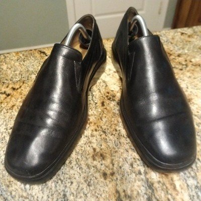 Bally Soft Italy Black Leather Slip-On Plain Toe Loafers Mens 8