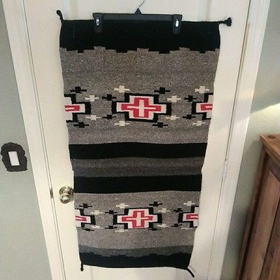 Vintage Southwestern Mexican Rug/Wall Hanging/Saddle Blanket 46" x 21"