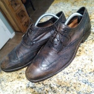 Cole Haan Mens 10.5 Air Colton Wingtip Brogue Leather Oxford Brown Shoes C10028