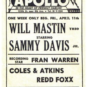 Sammy Davis REDD FOXX Apollo Postcard Jazz Vintage Harlem New York City TPC-A