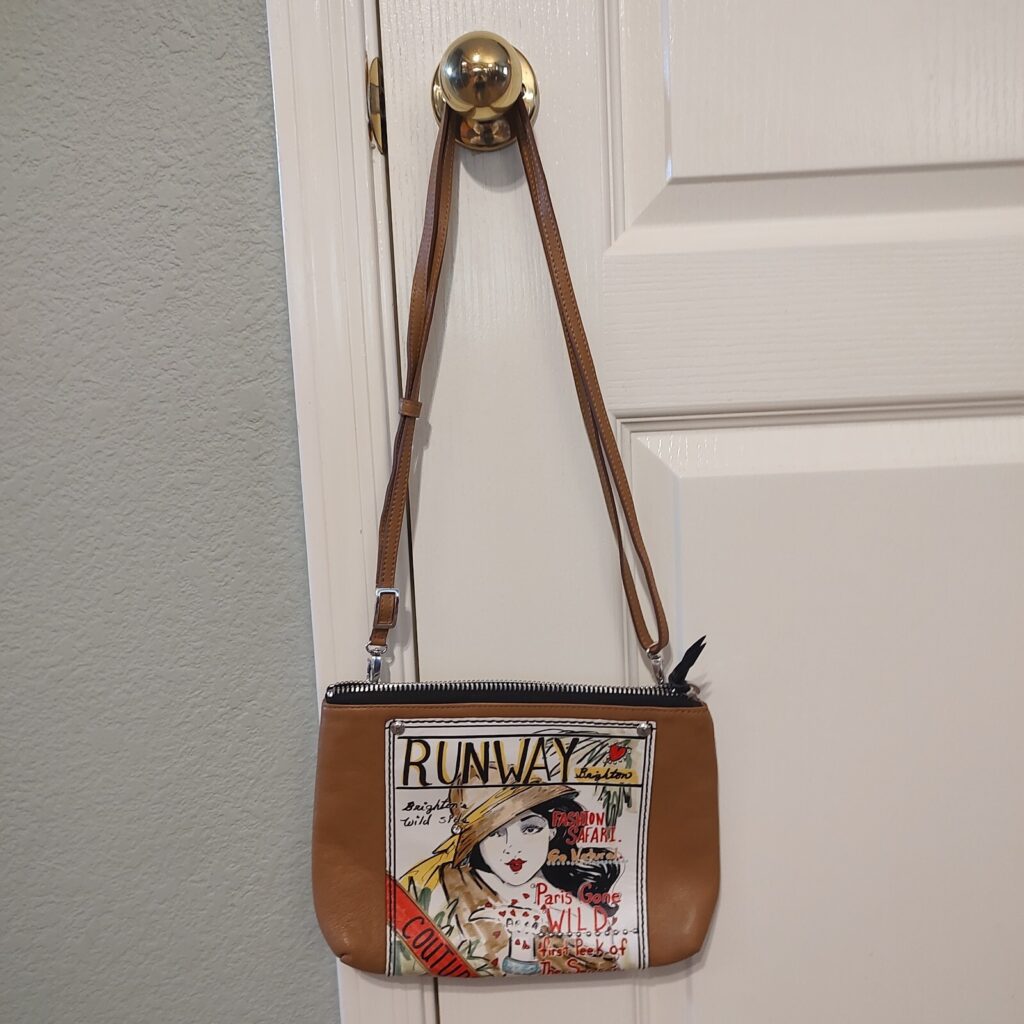 Brighton Runway Girl Magazine Cover Brown Leather Crossbody Bag Purse