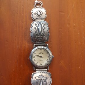 Peyote Bird Designs Sterling Silver Quartz Wristwatch - Used, Tarnished