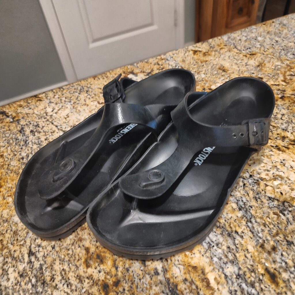 BIRKENSTOCK Gizeh EVA Thong Sandals Black 40 EU L9 M6 Good Condition