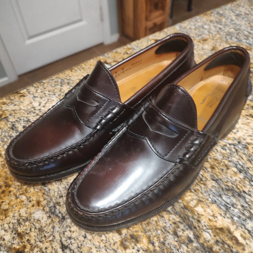 Alden 34441 H410 Mens 8 D Burgundy Leather Penny Loafers Loafer Gently Used