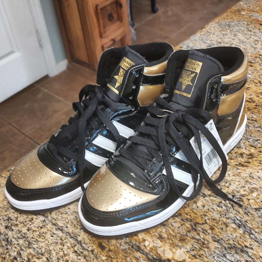 adidas Top Ten RB FX7873 High Top Sneakers Men's US 8 Black Gold White NEW