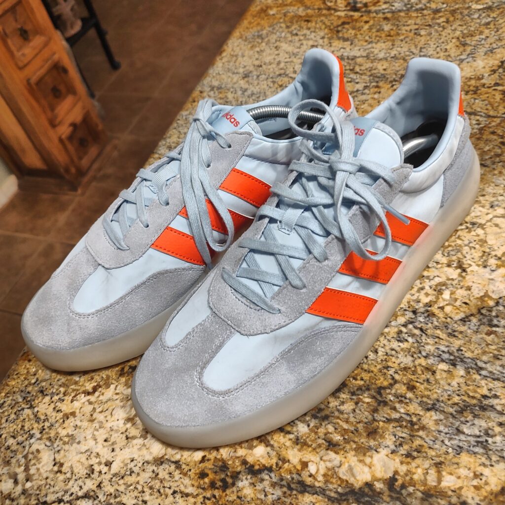 Adidas Barreda Decode IH1238 Men's US 11 Sneakers Light Blue Orange Excellent Us