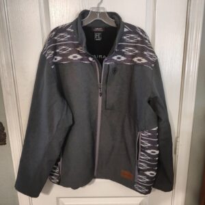 ARIAT Men's XL Centinela Chimayo Southwestern Softshell Jacket Charcoal Grey