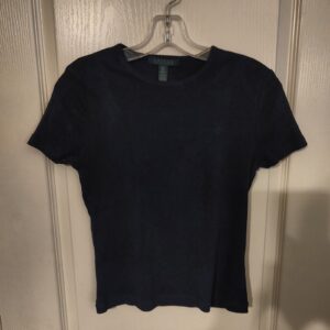 Lauren Ralph Lauren Navy Blue T-Shirt Size M 100% Cotton