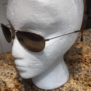 Maui Jim Baby Beech MJ 245-16 TITANIUM Sunglasses 56/18-120 Gold Frame