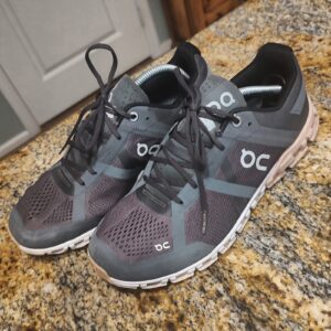 On Running Shoes Women's US 8.5 EU 40 Dark Grey Peach Athletic Gently Used