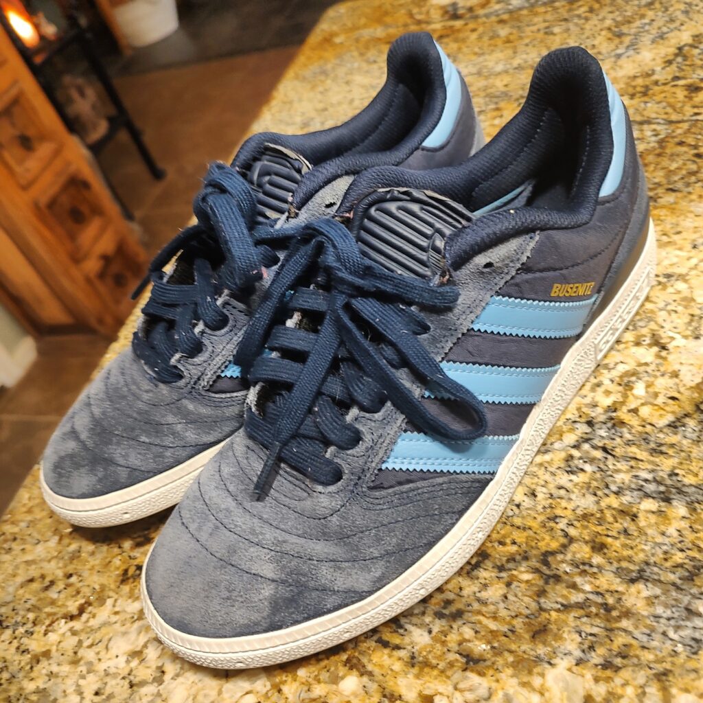 Adidas BUSENITZ Men's Skate Shoes 8.5 Navy Blue Light Blue Used Suede