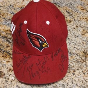 Used NFL Team Apparel Autographed Cardinals Football Hat Adjustable Red Cap