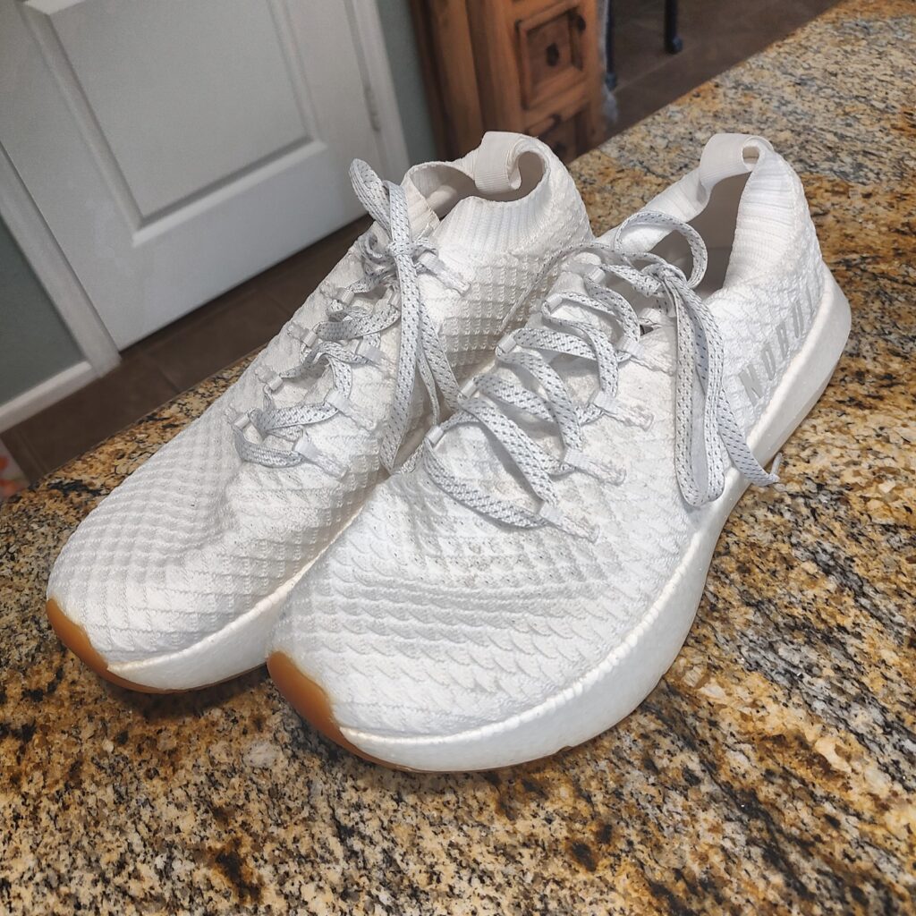 NOBULL Men's 12.5 White Knit Trainer Training Shoes Gently Used Crossfit