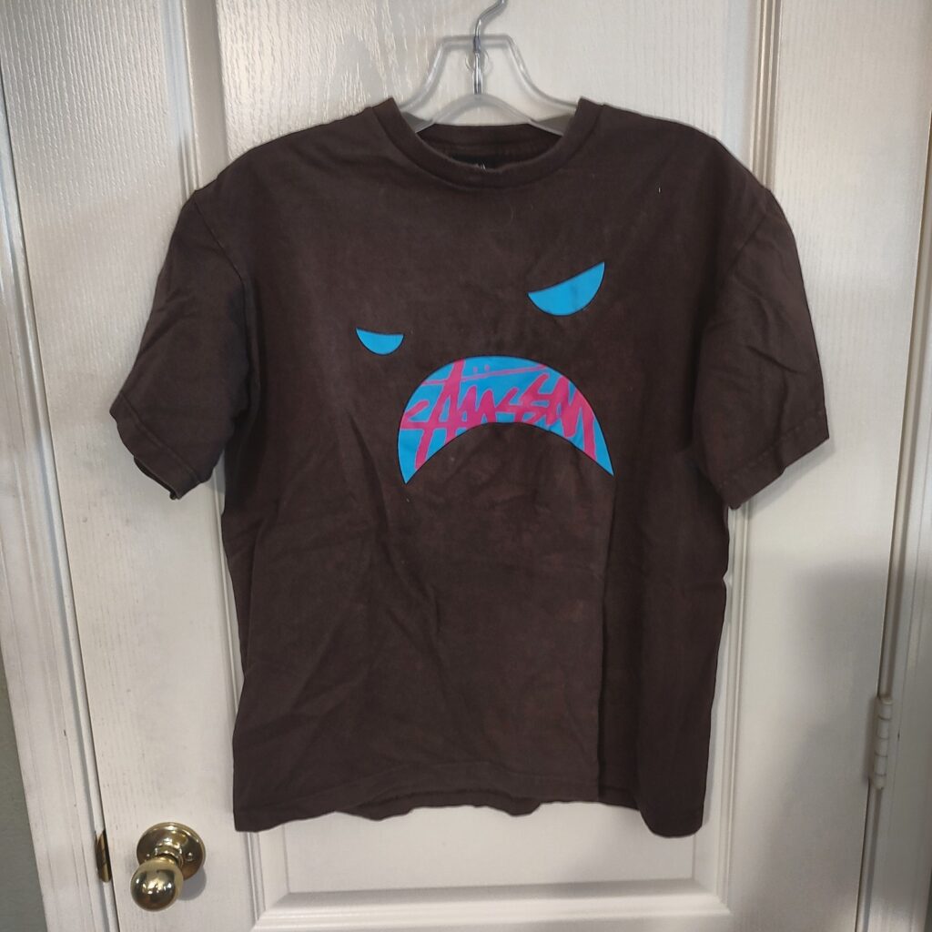 Vintage Stussy Brown Graphic T-Shirt Size M Medium Med