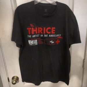 Thrice Band T-Shirt XL Black Used Recycled Fabric Emo Rock Tee