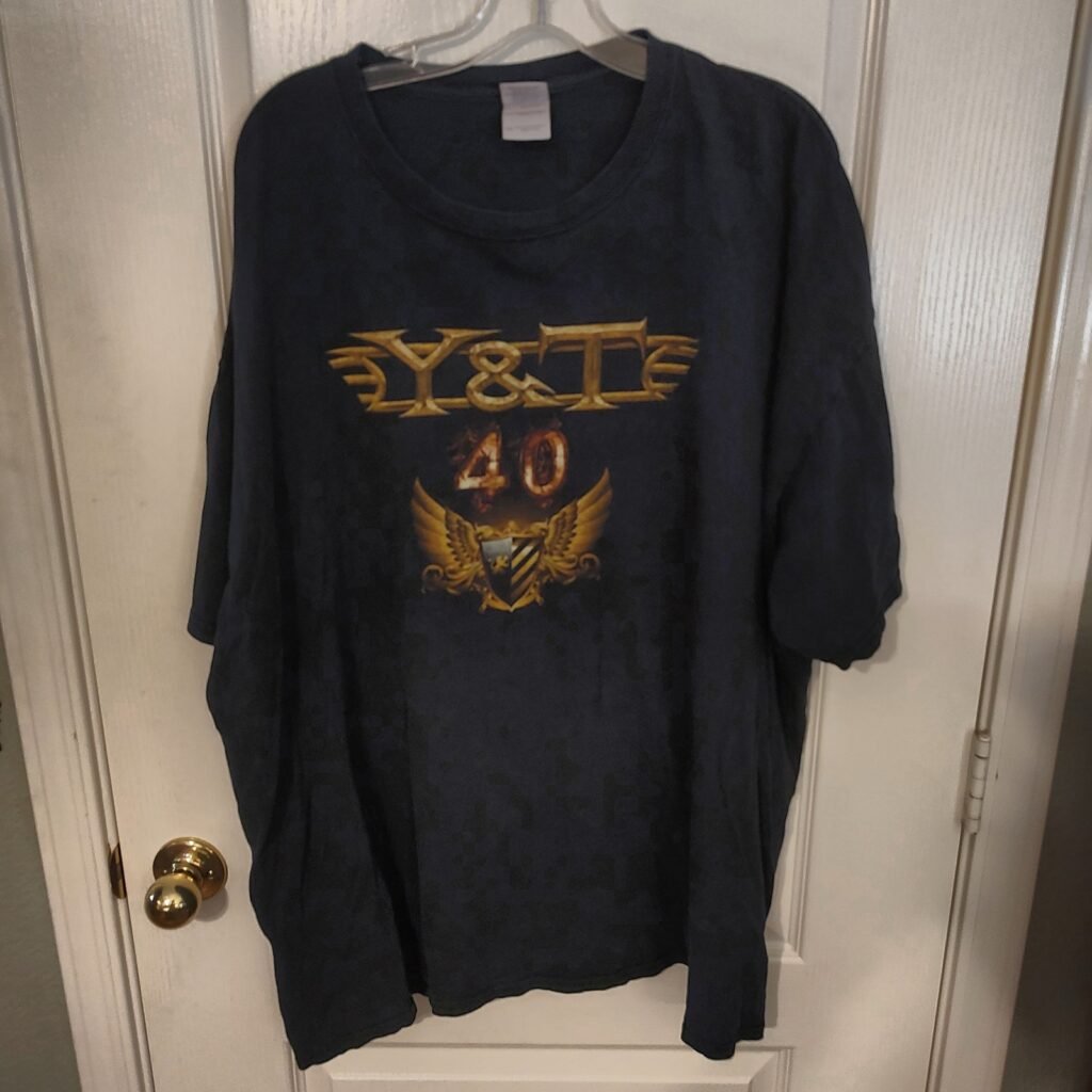 USED Y&T Band T-Shirt 3XL Dark Blue Gildan Heavy Cotton Rock Metal Tee Gently Wo