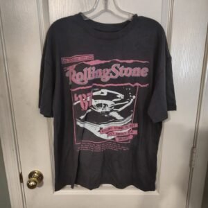 Rolling Stone Magazine T-Shirt Men's M Charcoal Gray Graphic Tee Gently Used