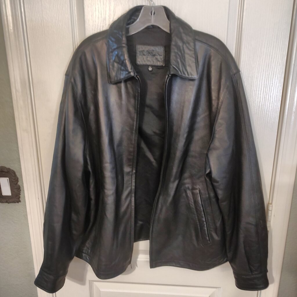 BRANDINI la collezioni Mens L Black Lamb Leather Jacket GUC Full Zip
