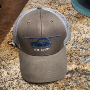 Patagonia P-6 Logo Trucker Hat Olive Green Grey Mesh Adjustable Snapback EXCELLE