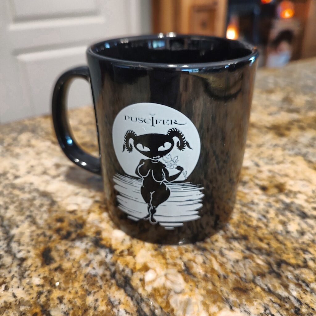 Rare Puscifer Black Ceramic Coffee Mug Band Merch Excellent Condition