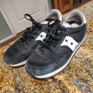 Saucony Jazz Original S2044-449 Mens 8 Black White Gray Suede Athletic Sneakers