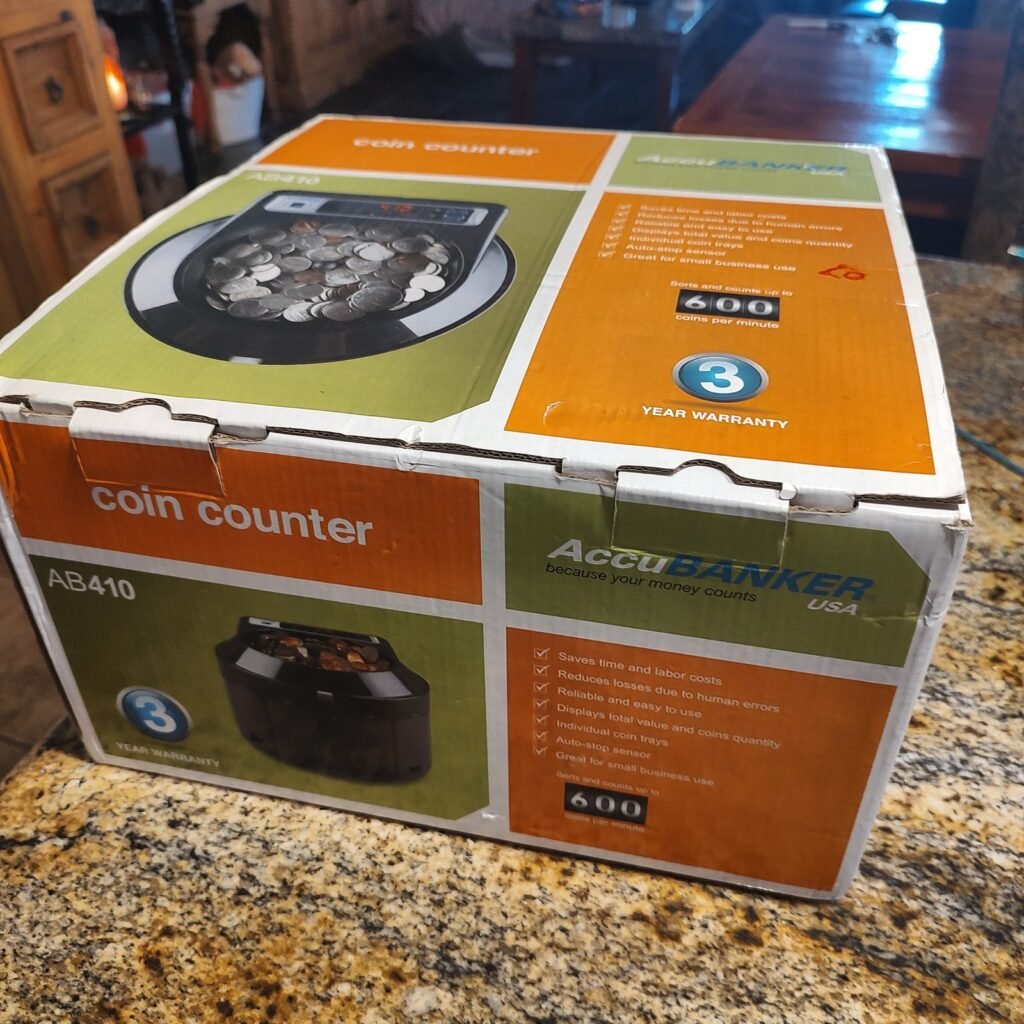 AccuBANKER AB410 Coin Counter Sorter Machine Electric Gently Used w/ Adapter Man