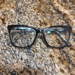 Heartland JULIE Womens Eyeglasses Frames 53-16-140 Black Teal Gently Used