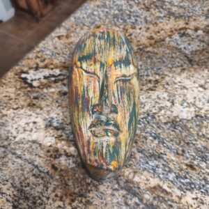 Used Multicolor Distressed Brushstroke Wood Decorative Box Made in Indonesia