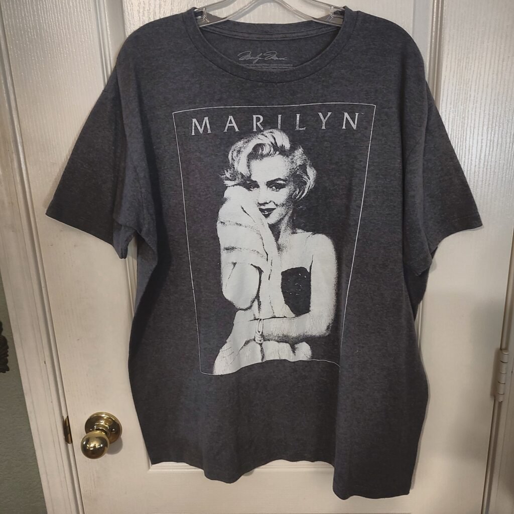Marilyn Monroe Graphic T-Shirt Unisex XL Gray 60/40 Cotton Blend Excellent