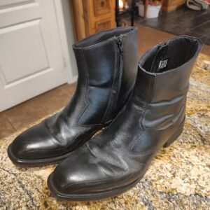 Laredo Men's 11D G2099 Black Leather Western Ankle Boots Used