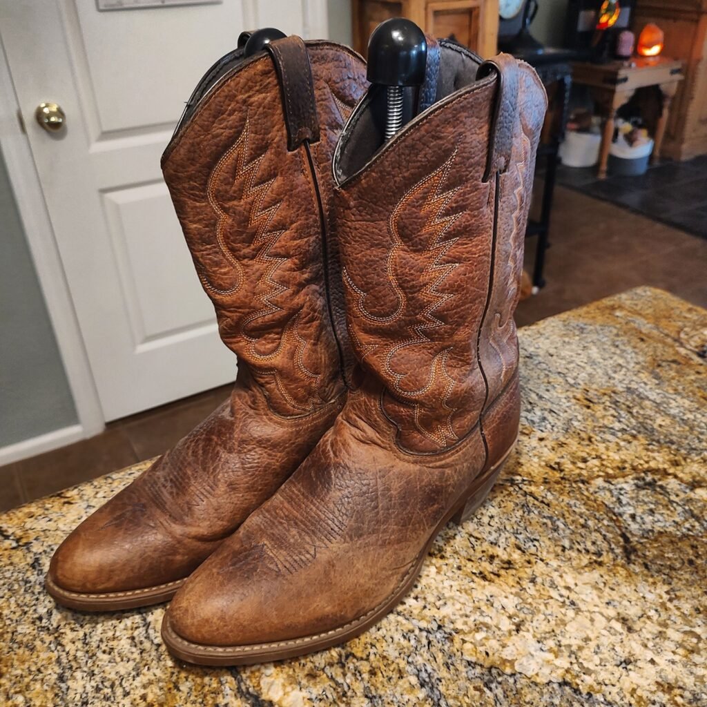 Abilene Men's Brown Leather Cowboy Western Boots 12 D Used Distressed