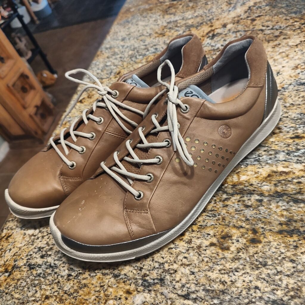 ECCO Mens E-DTS Spikeless Golf Shoes Size 46 / US 12-12.5 Brown Used