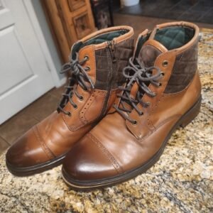 Johnston & Murphy Mens 27-1320 Ankle Boots Brown Leather Suede 9.5M Used