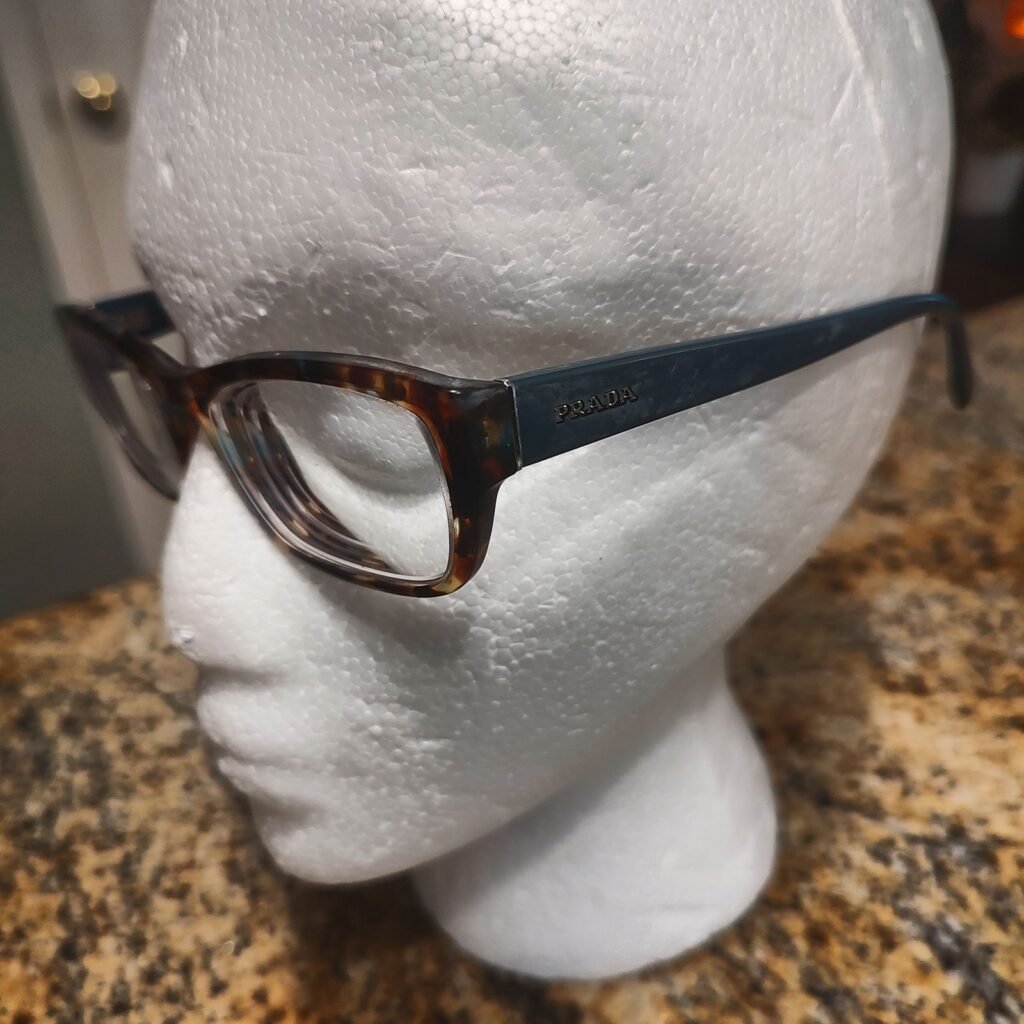 PRADA VPR 18O NAG-1O1 52mm Tortoise Dark Teal Eyeglasses Frames Gently Used
