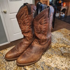 Abilene Men's Brown Leather Cowboy Western Boots 12 D Used Distressed