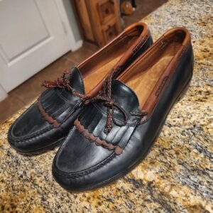 Allen Edmonds Woodstock Loafers Mens 12 B Black Brown Leather Used